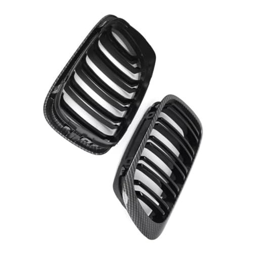 CIENUWPD 2 xFront Stoßstange Niere Grill Ersatz Dual Lamellen Gitter Carbon Faser für BMW E46 3 Series 1999-2006(As Shown) von CIENUWPD