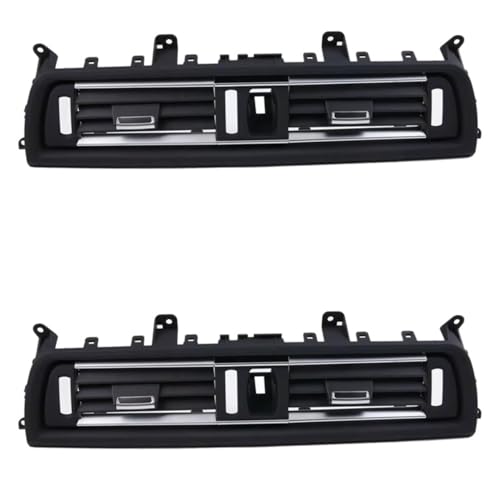 CIENUWPD 2X Mittelkonsole Klimaanlage Vent Grill Outlet Panel Abdeckung LHD für BMW 5 Series F10 F11 F18 64229209136(Black Silver) von CIENUWPD