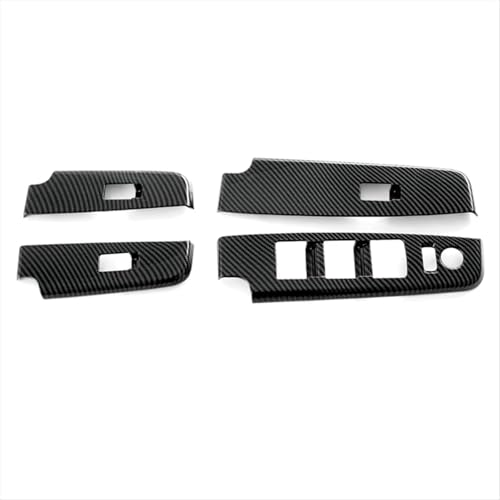 CIENUWPD 4 xLHD Carbon Fiber Auto Power Fenster Switch Panel Cover Aufkleber Trim Innen Zubehör für Isuzu D-MAX DMAX 2023 2024 von CIENUWPD