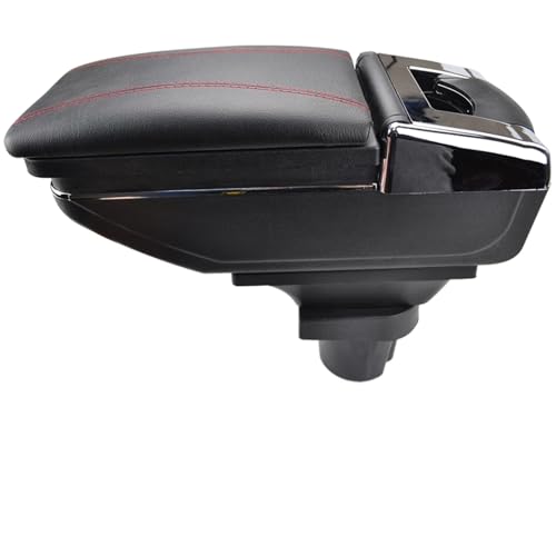 CIENUWPD Armlehne Armlehne Drehbar Schrägheck Mittelkonsole Ablagefach für Toyota Yaris Vitz 2006-2011(Red Thread) von CIENUWPD