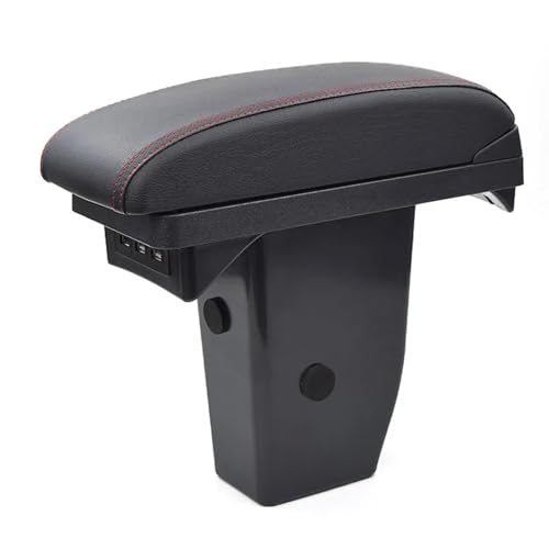 CIENUWPD Armlehne innen Leder arm Rest USB Auto-Styling lagerung Box Auto Center Konsole Teile zubehör für Peugeot 301 c Elysee 2008(Red Thread) von CIENUWPD