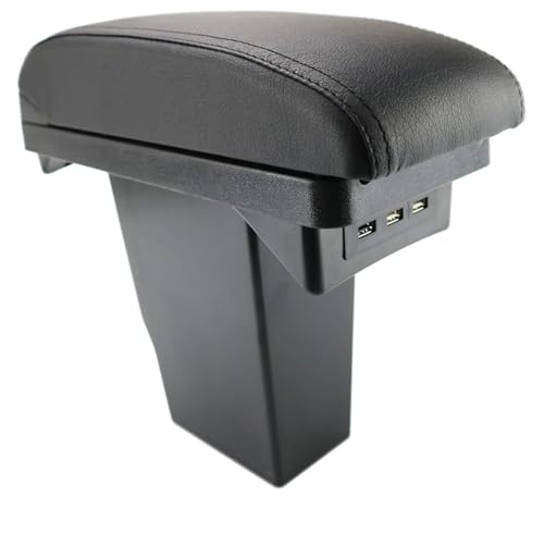 CIENUWPD Auto Armlehne Armlehne Box Schwarz Leder Center Storage Box Modifikation für Peugeot 2008(Black Thread) von CIENUWPD
