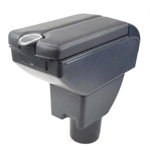 CIENUWPD Auto Armlehne Aufbewahrungsbox Mittelkonsole Leder Auto-Styling Zubehör Innendekoration Teile für Hyundai Getz 2007 2008(6H red Thread,) von CIENUWPD