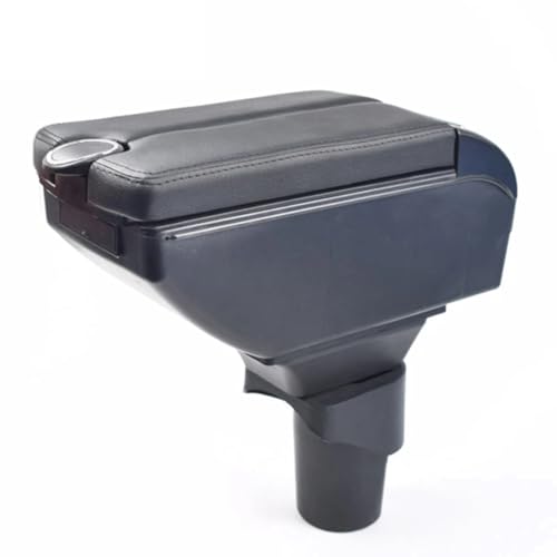 CIENUWPD Auto Armlehne Box Leder Armlehne Styling Center Console Storage Dekoration Zubehör Auto für Nissan micra March 2014(6H Black Thread) von CIENUWPD