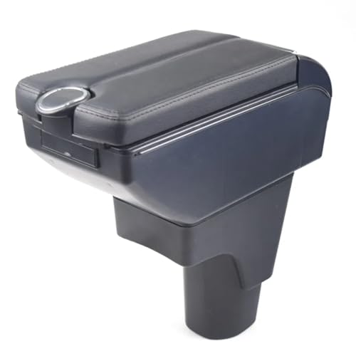 CIENUWPD Auto Armlehne Box Leder Matte Center Console Storage Case Auto-Styling Innen Zubehör für Nissan Datsun Redi-Go(F Black,) von CIENUWPD