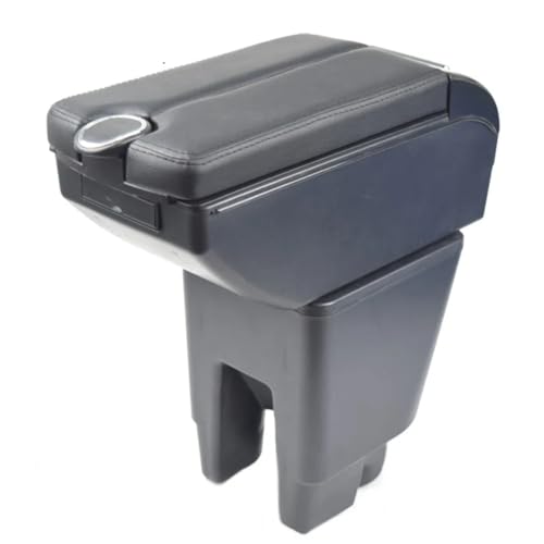CIENUWPD Auto Armlehne Leder Armlehne Styling Aufbewahrungsbox Mittelkonsole Zubehör Auto Innendekoration für Toyota Etios Liva(E Black Thread) von CIENUWPD