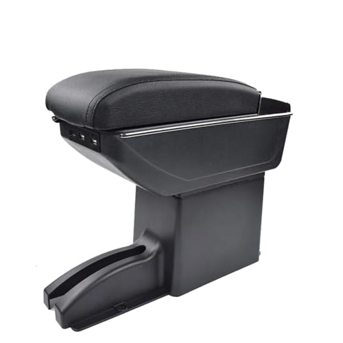 CIENUWPD Auto Armlehne Leder Pad USB Lagerung Box Auto-Styling ABS Dekoration Zubehör Dekoration Innen Teile für Lada Kalina(6H red) von CIENUWPD