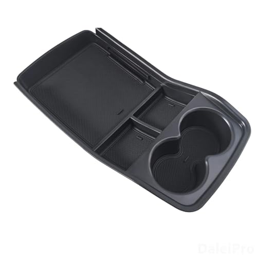 CIENUWPD Auto Armlehne Storage Box Center Console Organizer Fach Layered Storage Box Aufräumen Styling für KIA EV9 2024 2025(Black) von CIENUWPD