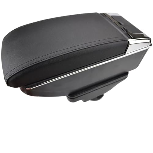 CIENUWPD Auto Dual Layer Aufbewahrungsbox Mittelkonsole Leder Armlehne Getränkehalter Zentralteil für Kia Rio 4 YB X-Line 2017(Black Thread) von CIENUWPD