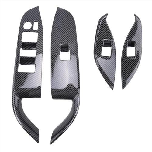 CIENUWPD Auto Fenster Glas Lift Schalter Taste Panel Abdeckung Trim Aufkleber ABS Carbon Faser Tür Armlehne RHD für Toyota Voxy 2022 von CIENUWPD