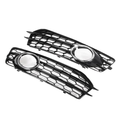 CIENUWPD Auto Front Stoßstange Nebel Licht Lampe Kühlergrill Grill Abdeckung Mesh Honeycomb für Audi A3 8P S-Line 2009 2010 2011 2012 8P0807682(Chrome Silver) von CIENUWPD