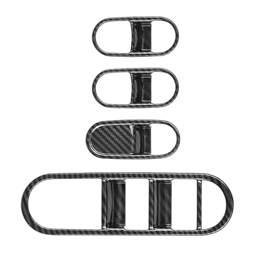 CIENUWPD Auto Kohlefaser Fenster Glas Lift Button Schalter Abdeckung Trim Tür Armlehne Panel B für Hyundai Aini Krypton 5 IONIQ 2022+ von CIENUWPD