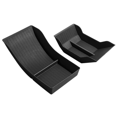 CIENUWPD Auto-Mittelkonsole TPE Untere Aufbewahrungsbox Zentrale Steuerung Armlehne Organizer Pad für Tesla Model Y 3 2020-2022 2023(Black,Black) von CIENUWPD