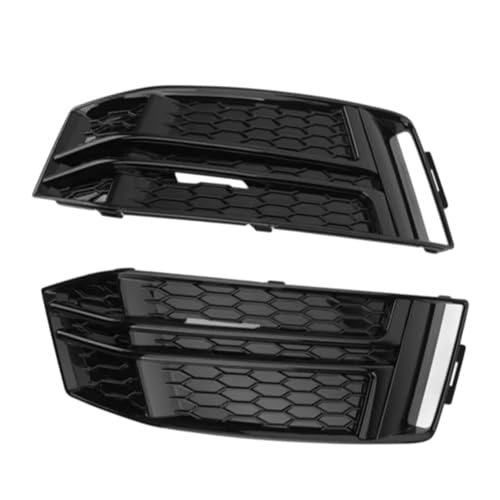 CIENUWPD Auto Paar Front Stoßstange Nebel Lichter Lampe Kühlergrill Grill Abdeckung Trim für Audi A4 B9 S-LINE 2016 2017 2018 8W0807681F 8W0807682F(Glossy Black) von CIENUWPD