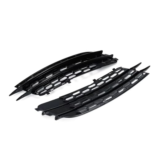 CIENUWPD Chrom/Schwarz RS6 Stil Auto Front Nebel Licht Kühlergrill Abdeckung Trim Nebel Lampe Grill Limousine Ohne Acc für Audi A6 C7 2012 2013 2014 2015(Glossy Black) von CIENUWPD