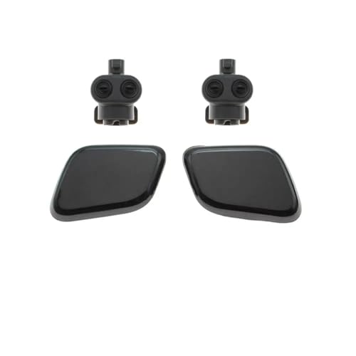 CIENUWPD Frontstoßstange Scheinwerferwaschanlage Sprühdüse Jet Abdeckkappe mit Stecker für Nissan Qashqai Dualis J11 2014 2015 2016 2017 2018(Black Set) von CIENUWPD