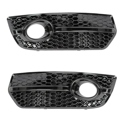 CIENUWPD Glänzend/Chrom Auto Kühlergrill Wabengrill Abdeckung Mesh Grill Nebel Licht Kühlergrill Abdeckung für Audi Q5 2009 2010 2011 2012(with Black) von CIENUWPD