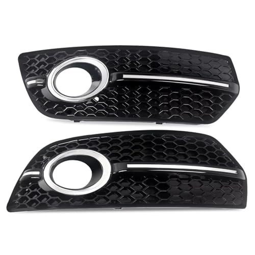 CIENUWPD Glänzend/Chrom Auto Kühlergrill Wabengrill Abdeckung Mesh Grill Nebel Licht Kühlergrill Abdeckung für Audi Q5 2009 2010 2011 2012(with Chrome) von CIENUWPD