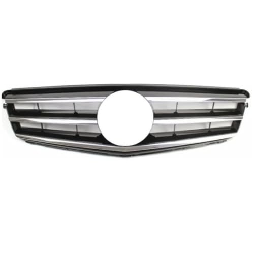 CIENUWPD Kühlergrill für die vordere Stoßstange für Mercedes Benz C-W204 C180 C220 C200 C260 C300 2008-2013(Style 1 Black Silver) von CIENUWPD