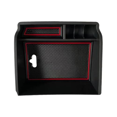 CIENUWPD Mittelarmlehne Aufbewahrungsbox Mittelkonsole Organizer Fach Palettenhalter für Toyota Hilux 2015 2016 2017 2018 2019 2020 2021 2022(Red Line,Red Line) von CIENUWPD
