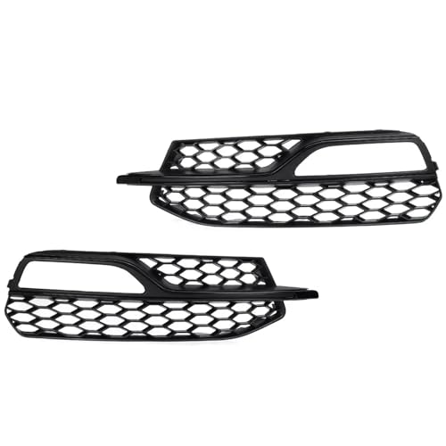 CIENUWPD Nebelscheinwerfer Lampenabdeckung Kühlergrill Honeycomb HEX Frontgrill Grill für Audi S3 A3 S-Line RS 2014 2015 2016 8V3807681 8V3807682(Glossy Black) von CIENUWPD