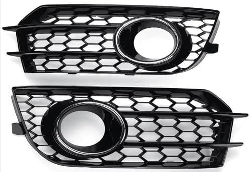 CIENUWPD Paar Auto Front Stoßstange Nebel Lampe Grill Grille Honeycomb Mesh Nebel Licht Haube Grille für Audi A1 8X 2010-2014 X0807681A 8X0807682A(Chrome Silver) von CIENUWPD
