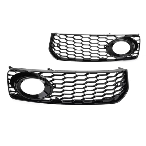 CIENUWPD Paar Auto Nebel Licht Lampe Grill Abdeckung Honeycomb Hex Front Grille Grill für Audi A5 S-Line / S5 B8 RS5 2008 2009 2010 2011 2012(Glosssy Black) von CIENUWPD