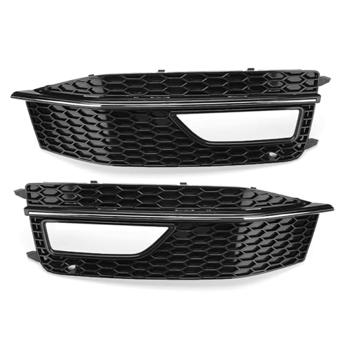 CIENUWPD Paar Frontstoßstange Unterer Nebelscheinwerfer Grill Grille Nebelscheinwerfer Grill Abdeckung für Audi A4 B8 S-Line S4 2012-2015 8K0807681P 8K0807682P(with Chrome) von CIENUWPD