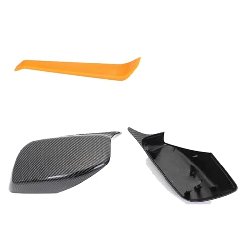 CIENUWPD Schwarze Rückspiegel-Abdeckkappen in Carbonfaser-Optik für BMW 5 Series E60 E61 E63 E64 2004-2008 520i 525i 528i 528xi 530i(Carbon Fiber Look) von CIENUWPD