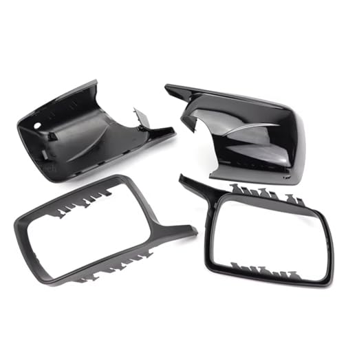 CIENUWPD Spiegelabdeckungen Ersatz-Rückspiegelgehäuseabdeckung Hellschwarz mit Werkzeug für BMW X5 E53 1999-2006(Bright Black) von CIENUWPD