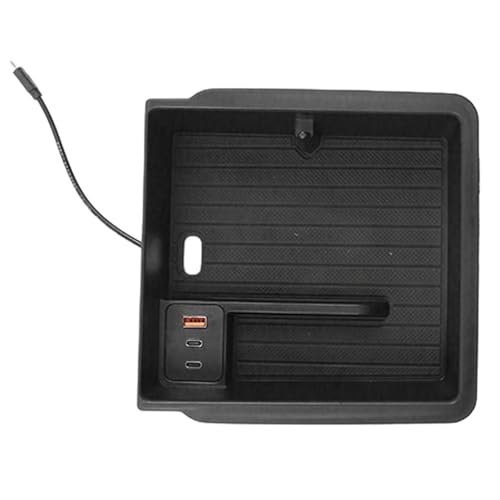 CIENUWPD Zentrale Steuerung Aufbewahrungsbox Armlehnenbox Versteckte Aufbewahrungsbox Beflockung Autoinnenausstattung für Tesla Model 3 2024(Armrest Box,Armrest Box) von CIENUWPD