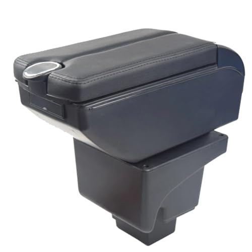 CIENUWPD Zubehör Auto armlehne ABS arm Rest Leder lagerung Box USB Dekoration Auto-Styling innen Teile für Ford Focus MK3 2017(für Focus 3 D red,) von CIENUWPD