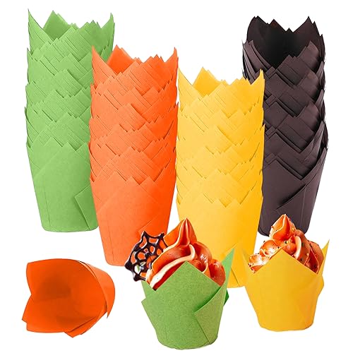 200 Stück Herbst Cupcake Liner Muffin Backen Cupcake Liner Natürliche Cupcake Wrappers für Thanksgiving Herbst Hochzeit Geburtstag Weihnachten Party Babyparty Jubiläen Party von CIEOVO