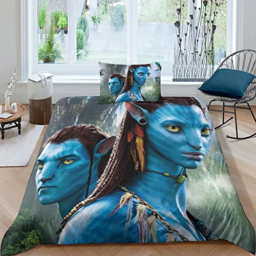 CIFEAR 3D Bettbezug Bettwäsche Geeignet FürKinder Und Jugendliche Avatar Muster Modern Mikrofaser Bettbezüge Mit Reißverschluss Und Kissenbezug Single（135x200cm） von CIFEAR