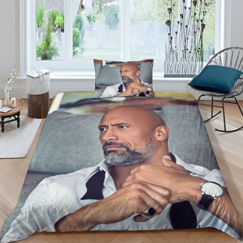 CIFEAR 3D Bettbezug Bettwäsche Geeignet FürKinder Und Jugendliche The Rock Muster Modern Mikrofaser Bettbezüge Mit Reißverschluss Und Kissenbezug Single（135x200cm） von CIFEAR