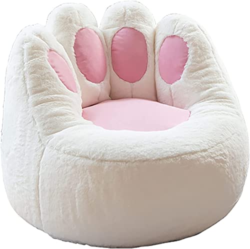 CIFFRA Bean Bag Chair Cover (No Filler), Stuffed Animal Toy Storage Bag, Cute Plüsch Seat Pad Lounger Sofa Lazy Sack Gaming Chair for Kids Bedroom Decor (Farbe : Weiß, Größe : Large) von CIFFRA