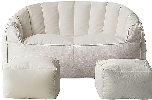 Riesige Sitzsack-Möbel mit Schaumstofffüllung (ohne Füllstoff), weiches, bequemes Lazy Sack-Bodensofa, Eck-Relax-Pouf mit Ottomane, Sitzsack-Couch for Erwachsene, Kinder, Jugendliche ( Farbe : Beige ) von CIFFRA