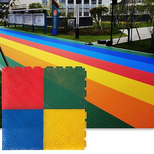 CIFIEXUE Ineinander Greifende Quadratische Bodenfliesen Für Basketballplätze Im Kindergarten Im Freien Modulare Wetterfeste Selbstentleerende rutschfeste Bodenmatte Mit Schnalle Für Über Beton/Gre CIFIEXUE Ineinander Greifende Quadratische Bodenfliesen Für Basketballplätze Im Kindergarten Im Freien Modulare Wetterfeste Selbstentleerende rutschfeste Bodenmatte Mit Schnalle Für Über Beton/Gre von CIFIEXUE