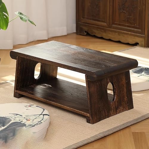 CIFIEXUE Niedriger Tisch/Boden-Kaffeetisch Aus Holz Im Japanischen Stil – Faltbar, Abgerundet, Klare Maserung Und Platzsparend/Brown/80 * 40 * 33Cm CIFIEXUE Niedriger Tisch/Boden-Kaffeetisch Aus Holz Im Japanischen Stil – Faltbar, Abgerundet, Klare Maserung Und Platzsparend/Brown/80 * 40 * 33Cm von CIFIEXUE