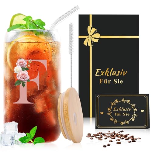 CIGAA A-Z Buchstaben Glasbecher mit Deckel und Strohhalm, 500ml Mason Jar Trinkglas,Smoothie gläser für Milchshakes Säfte Smoothies Biere Ideal für Geschenke CIGAA A-Z Buchstaben Glasbecher mit Deckel und Strohhalm, 500ml Mason Jar Trinkglas,Smoothie gläser für Milchshakes Säfte Smoothies Biere Ideal für Geschenke von CIGAA