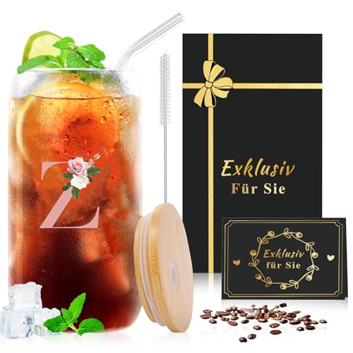 CIGAA A-Z Buchstaben Glasbecher mit Deckel und Strohhalm, 500ml Mason Jar Trinkglas,Smoothie gläser für Milchshakes Säfte Smoothies Biere Ideal für Geschenke CIGAA A-Z Buchstaben Glasbecher mit Deckel und Strohhalm, 500ml Mason Jar Trinkglas,Smoothie gläser für Milchshakes Säfte Smoothies Biere Ideal für Geschenke von CIGAA