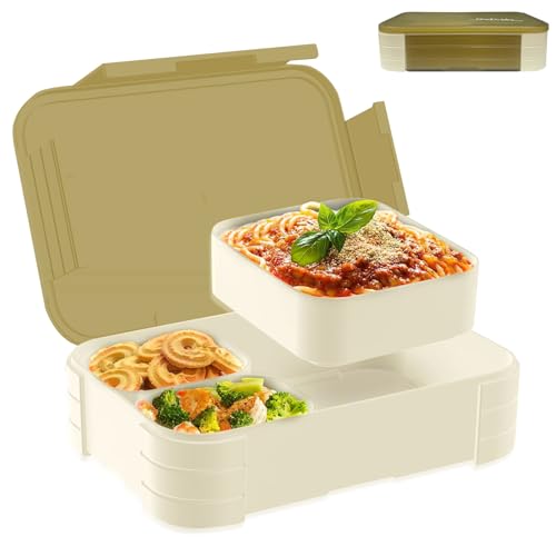 CIGAA Brotdose Kinder mit Fächern, 1200ml Bento Box Kinder, Auslaufsicher Lunchbox Brotbox mit fächern für Mädchen & Jungen,Mikrowelle/spülmaschinenfest von CIGAA