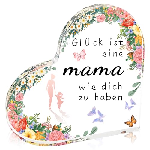 CIGAA Muttertagsgeschenk für Mama, Geburtstagsgeschenk für Mama Geschenk, Beste Mutter Geschenk Tochter Sohn, Acryl Herz Ornament von CIGAA