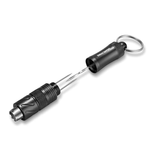 CIGARLOONG 4-in-1 Zigarrenstanzer aus Edelstahl, integriertes Zugverbesserungswerkzeug und Zigarrenhalter, tragbares Multitool für Männer (schwarz) von CIGARLOONG