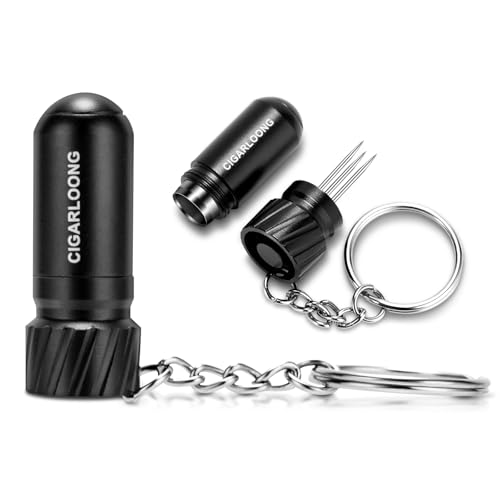 CIGARLOONG Zigarren Punch Edelstahl Portable Zigarren Loch Cutter mit Dreifach Nadel von CIGARLOONG