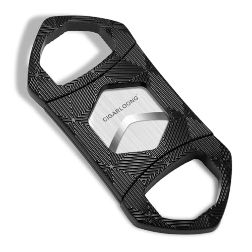 CIGARLOONG Zigarrenschneider Sechseck Edelstahl Sharp Blade Guillotine (Schwarz) von CIGARLOONG