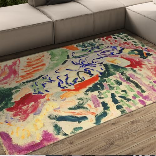 CIHCOHOME Niedlicher Graffiti-Kinderteppich bunter Abstrakter Design-Anti-Rutsch-Teppich, ideal für stark frequentierte Bereiche für Jungen und Mädchen im Spielzimmer-Kinderzimmer-Dekor 60x90cm von CIHCOHOME