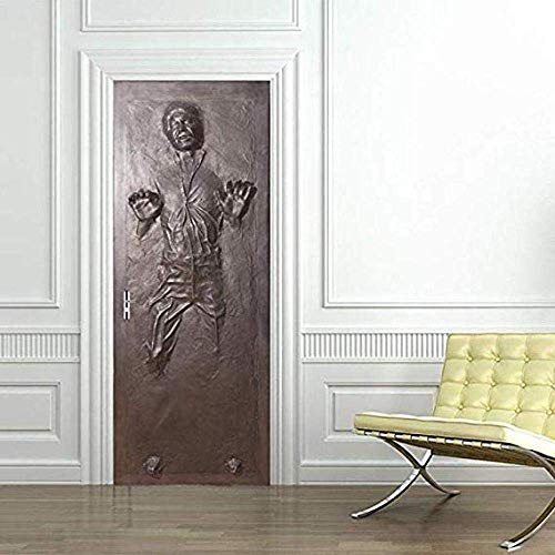 3D-Tür-Aufkleber, Wandtattoo, selbstklebend, Han Solo, Karbonit, 77 x 200 cm von CIHXG