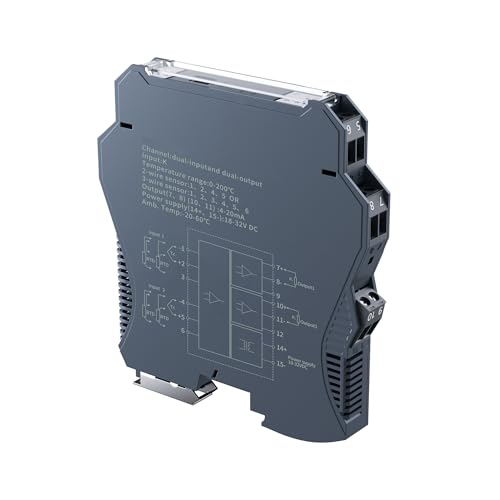 Temperaturtransmitter PT100 0–100 °C, 0–200 °C, PT100 4–20 mA, 0–10 V, 0–5 V, RS485, 1 Eingang, 2 Ausgänge, PT100-Konverter(0-200C to 0-5V) von CIJIAOPOYU