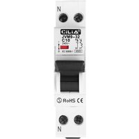 CILIA Leitungsschutzschalter, DPN 1P+N 220 V von 1 DIN-Modul, 4,5 kA 30 mA In=10 A (JVM9-32-1P-10A) von CILIA
